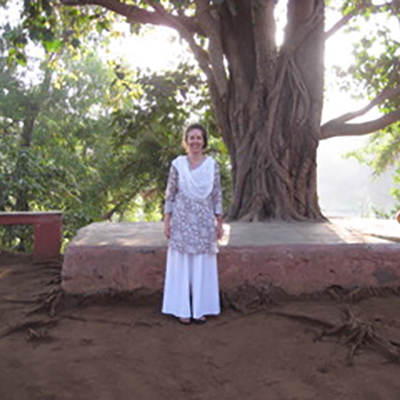 kamala gross standing by tree